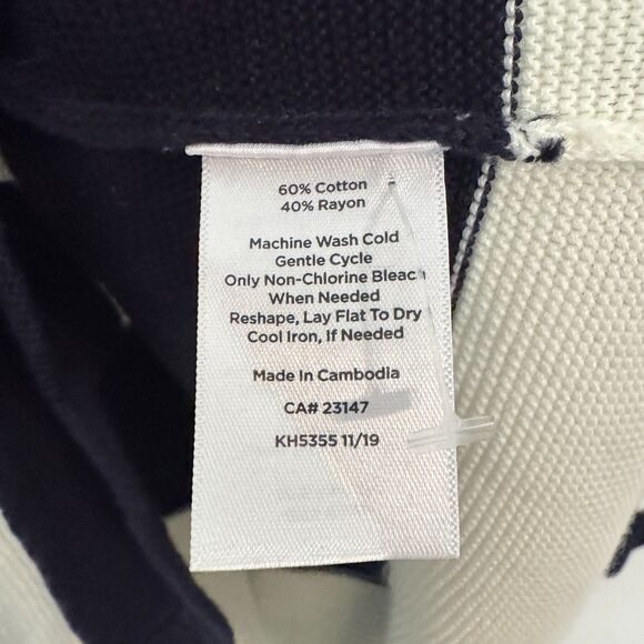 NWOT Talbots Women's SMALL Color Block Crewneck Sweater, Cream, NVB, Olive Green - Picture 6 of 7